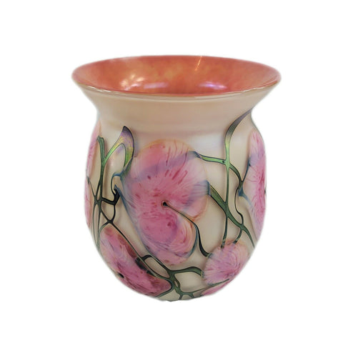 John Lotton Art Glass Multi Floral Vase