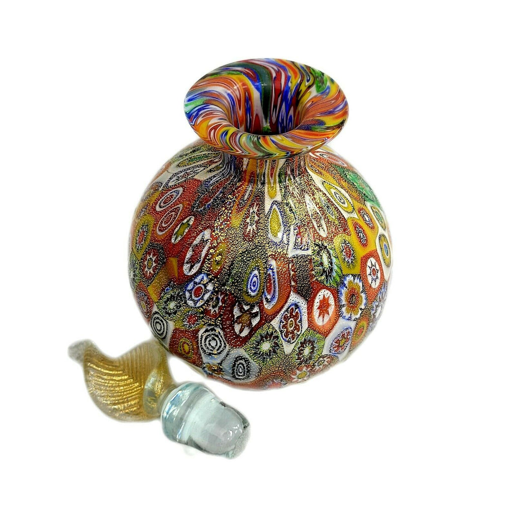 Murano Art Glass Millefiori Perfume Bottle, c.1960 Gold Flecks