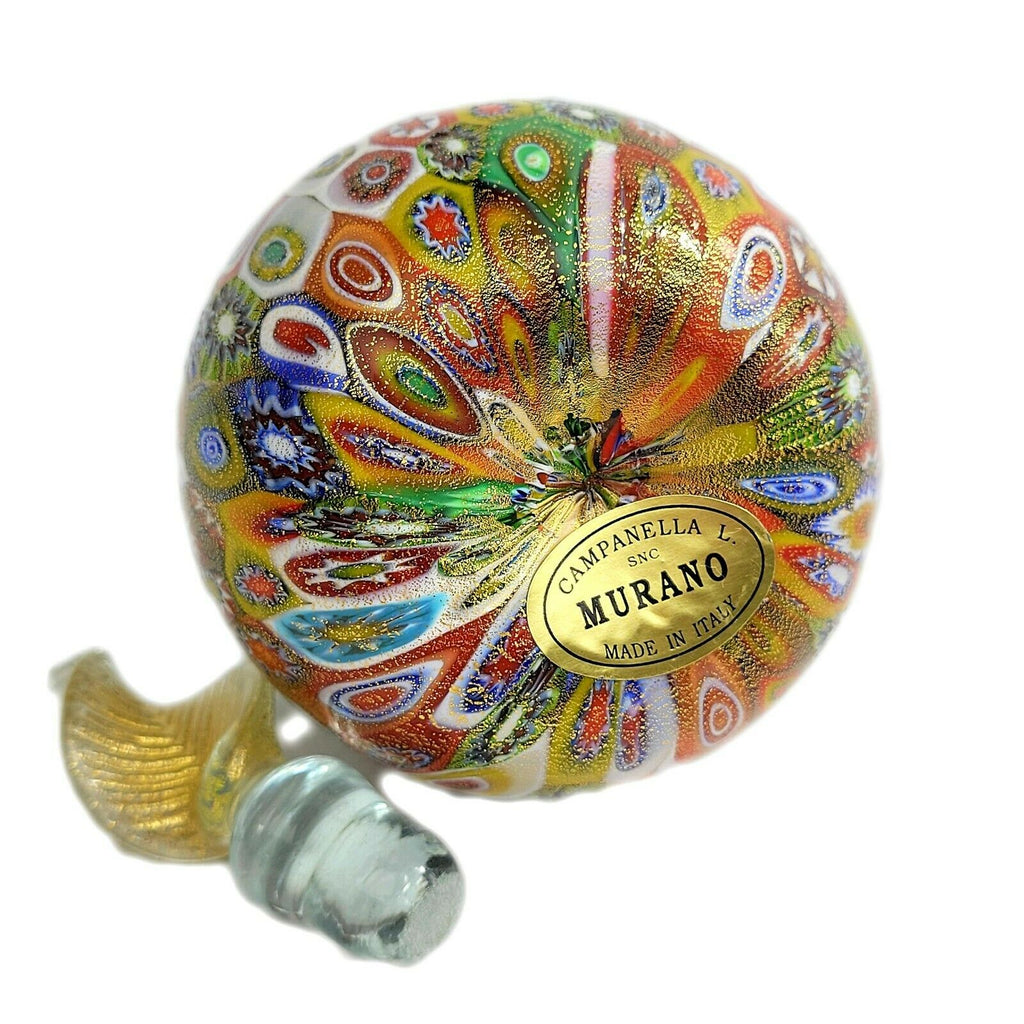 Murano Art Glass Millefiori Perfume Bottle, c.1960 Gold Flecks