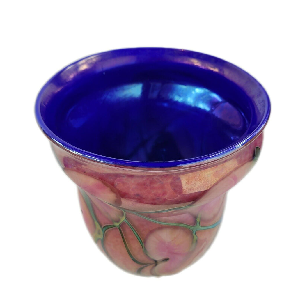 John Lotton Art Glass Multi Floral Vase