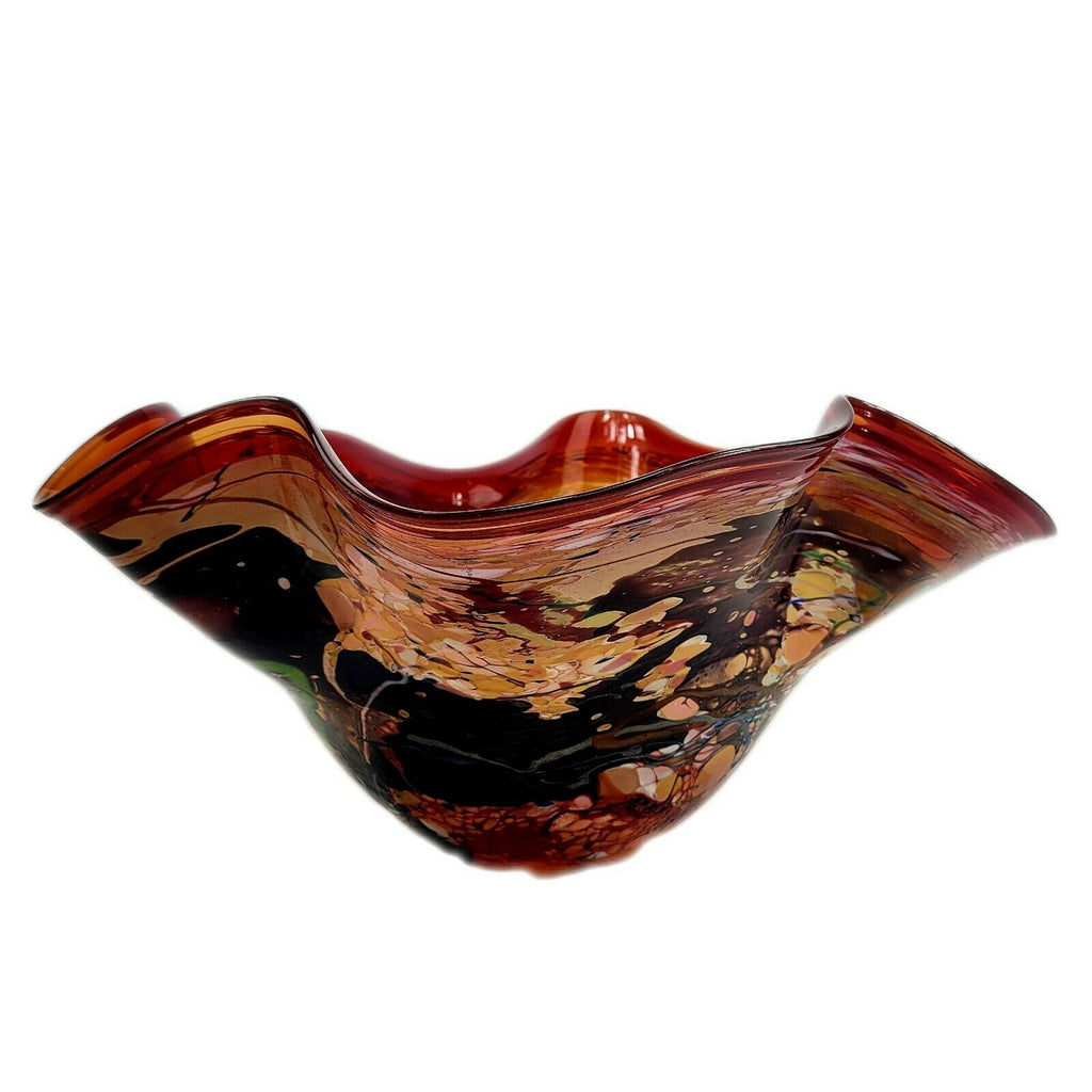 John Gerletti Handblown Art Glass Centerpiece Vase