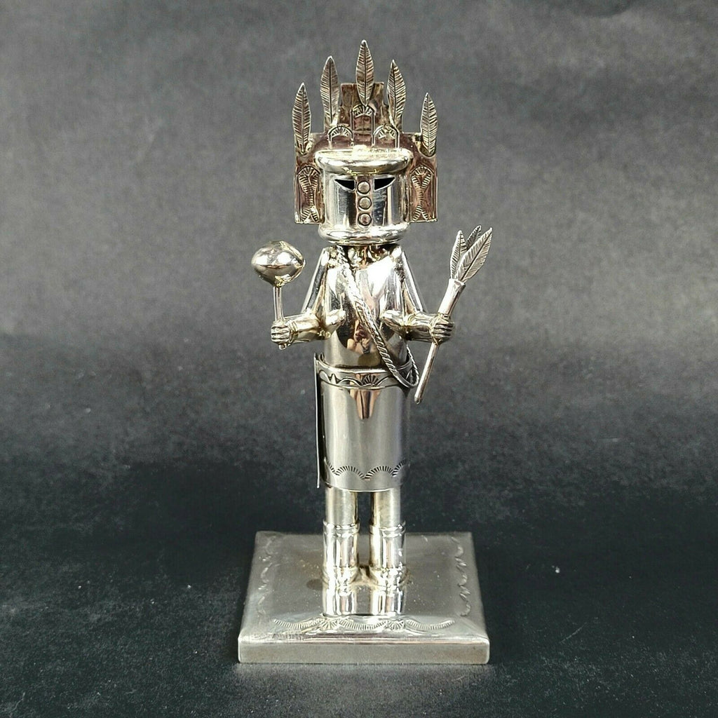 Jeffrey Castillo Sterling Silver Navajo Home Dancer Kachina 4.75"