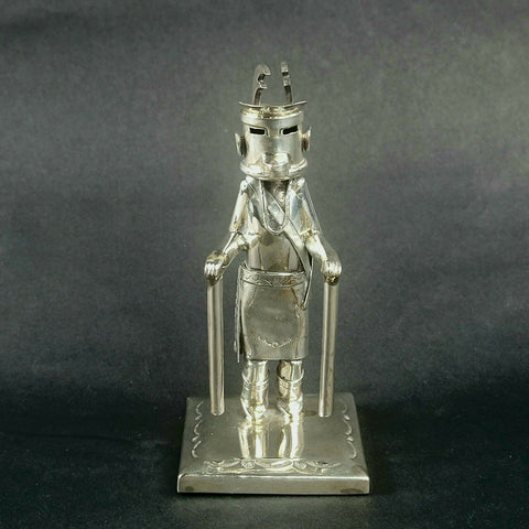 Jeffrey Castillo Sterling Silver Navajo Antelope Dancer Kachina 4.25"