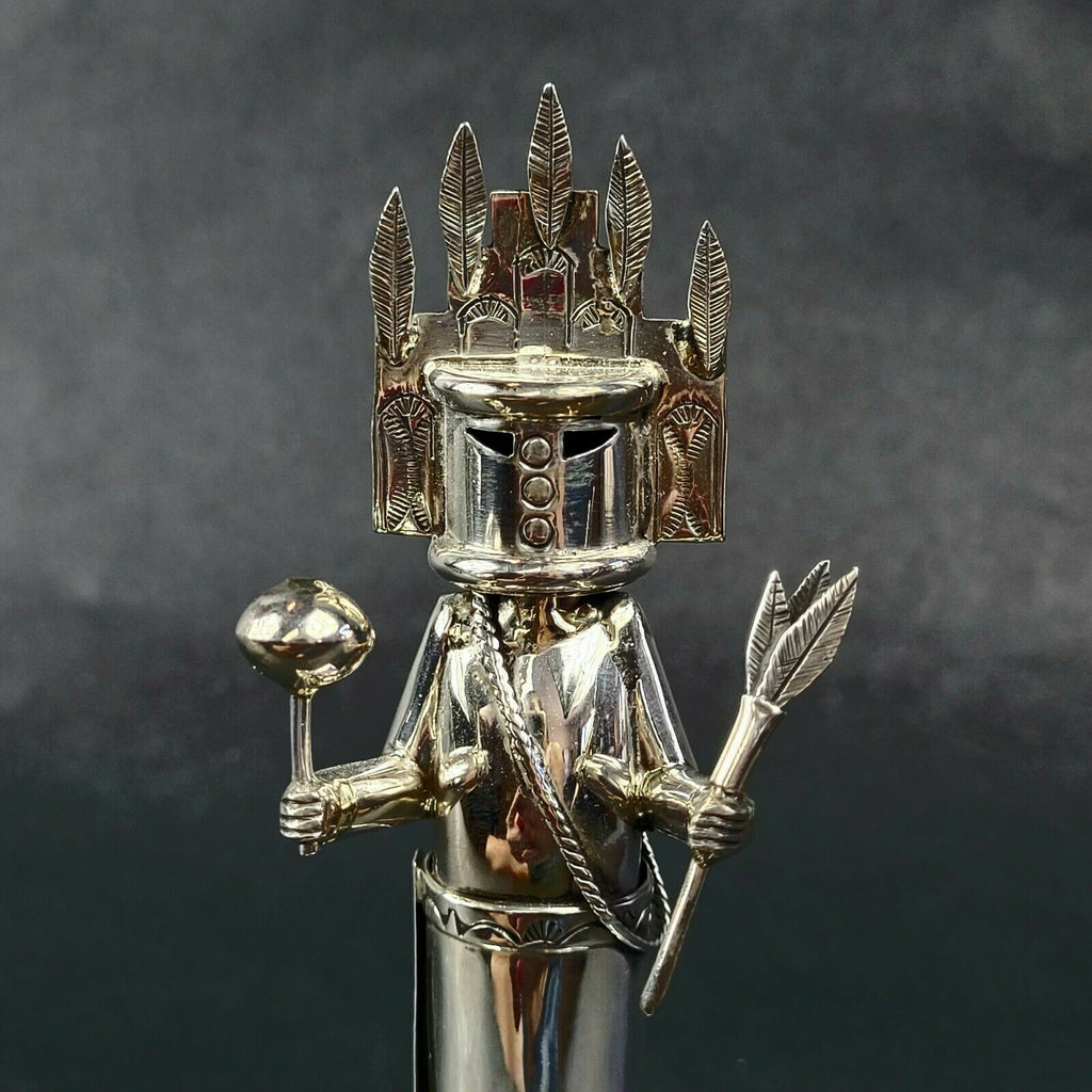 Jeffrey Castillo Sterling Silver Navajo Home Dancer Kachina 4.75"