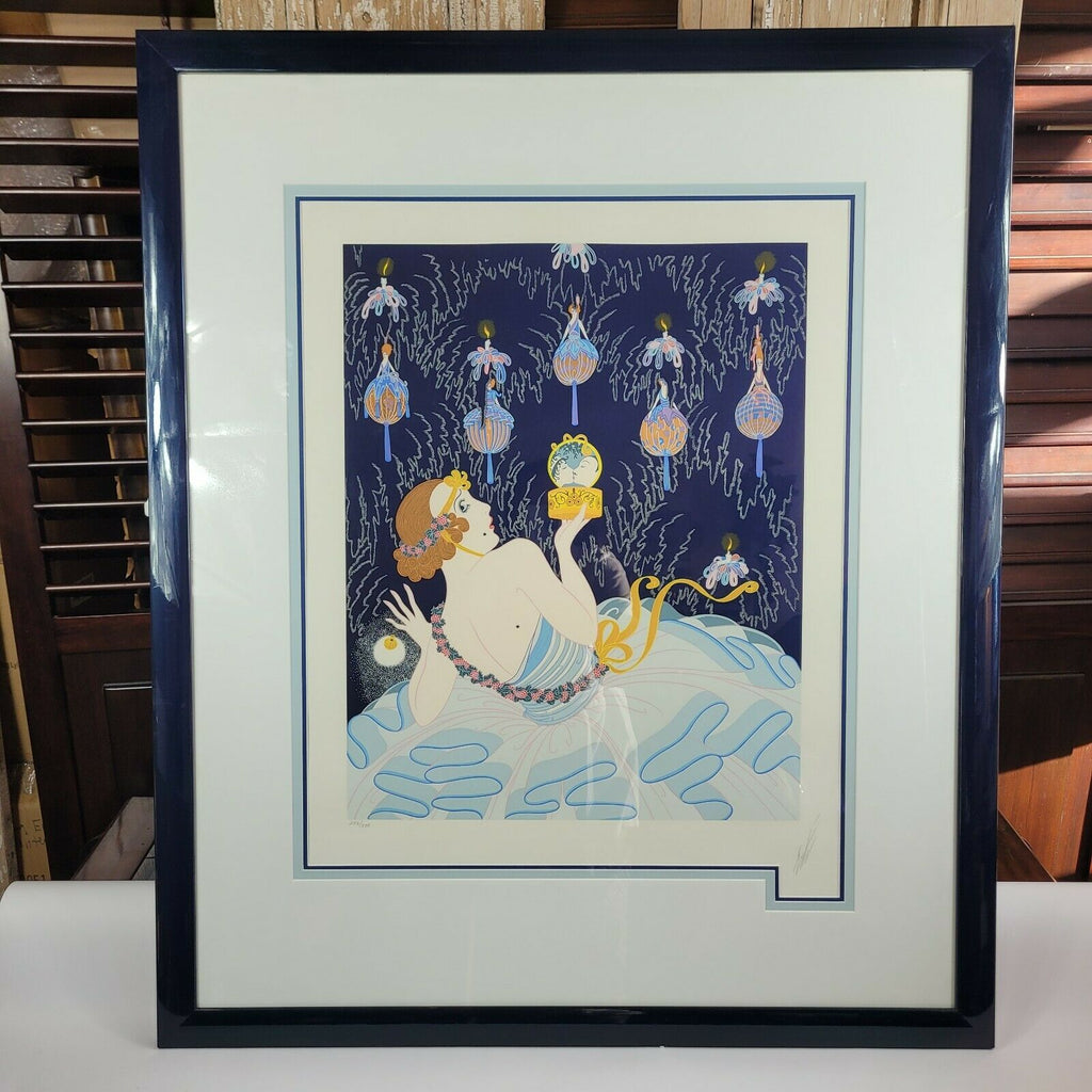 Erte Serigraph Stolen Kisses Hand Signed & Numbered Framed with Glass and COA