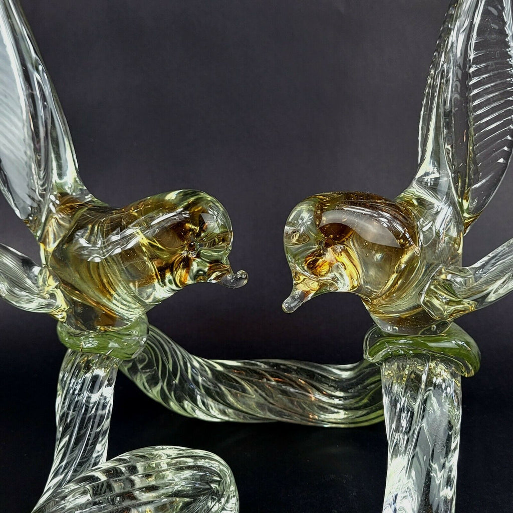 Murano Italian Art Glass Birds Figurine Sculpture
