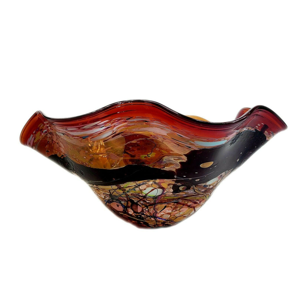 John Gerletti Handblown Art Glass Centerpiece Vase