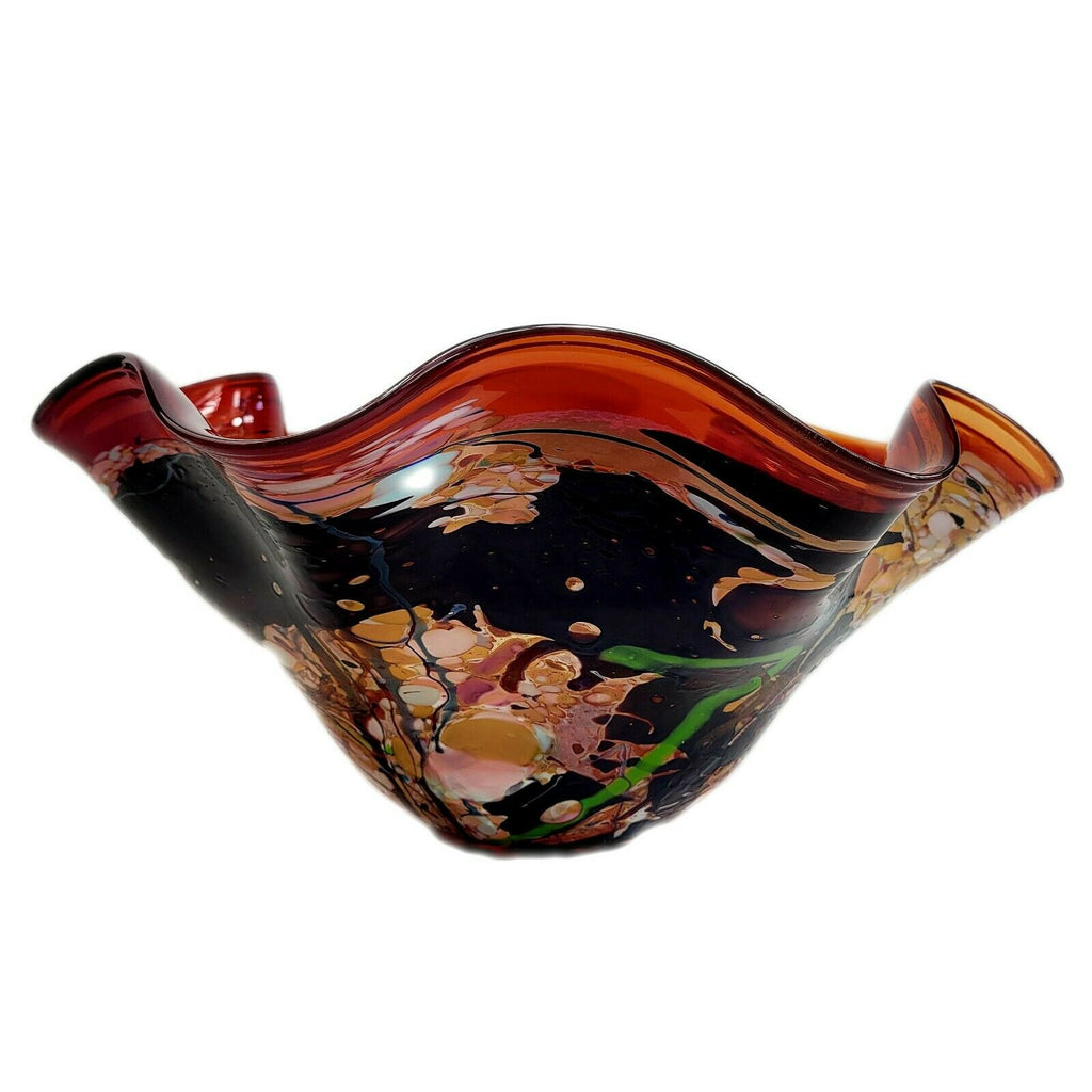 John Gerletti Handblown Art Glass Centerpiece Vase