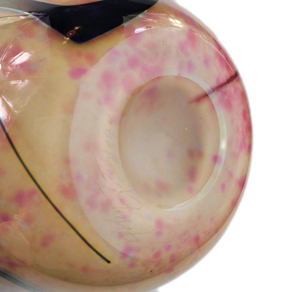 John Lotton Art Glass Multi Floral Vase