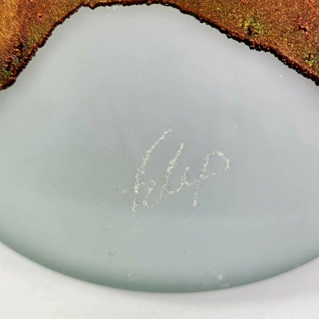 Filip Ravert Signed Bronze Art Glass Sculpture Vase