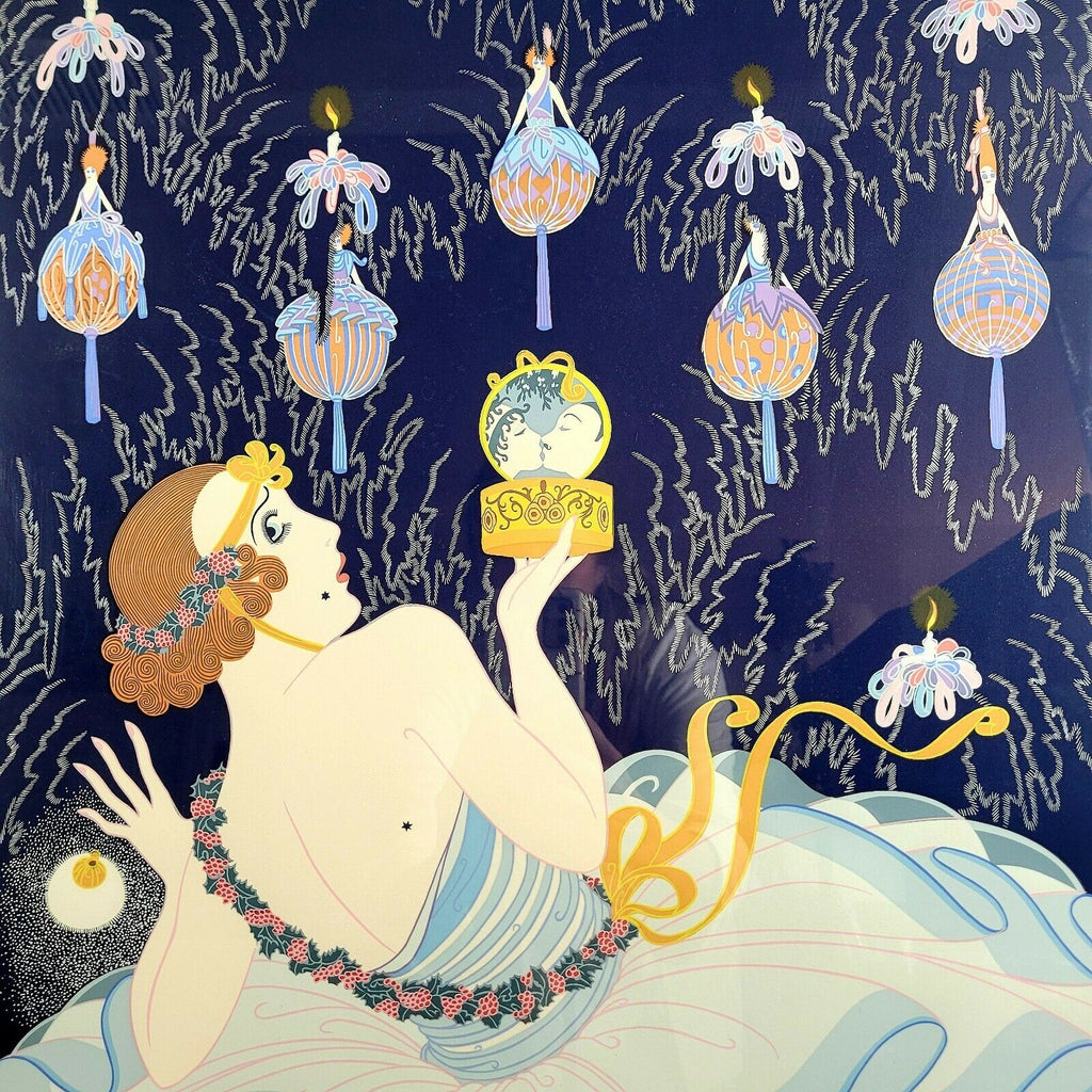 Erte Serigraph Stolen Kisses Hand Signed & Numbered Framed with Glass and COA