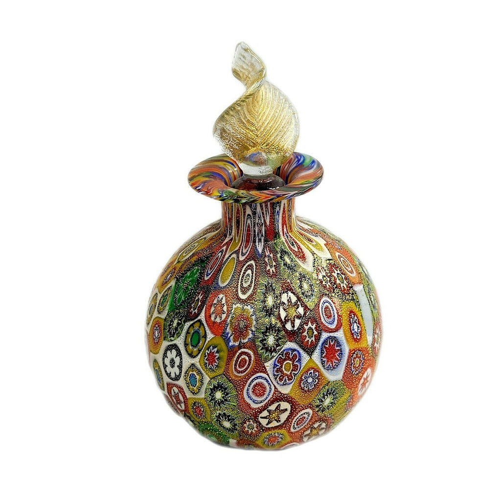 Murano Art Glass Millefiori Perfume Bottle, c.1960 Gold Flecks