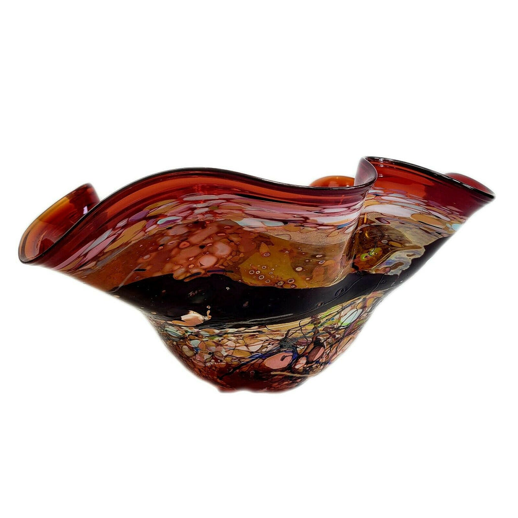 John Gerletti Handblown Art Glass Centerpiece Vase