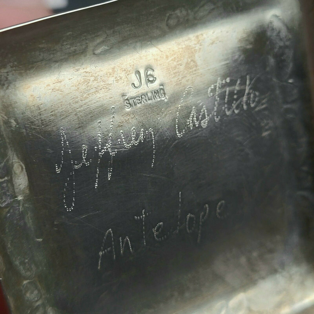 Jeffrey Castillo Sterling Silver Navajo Antelope Dancer Kachina 4.25"