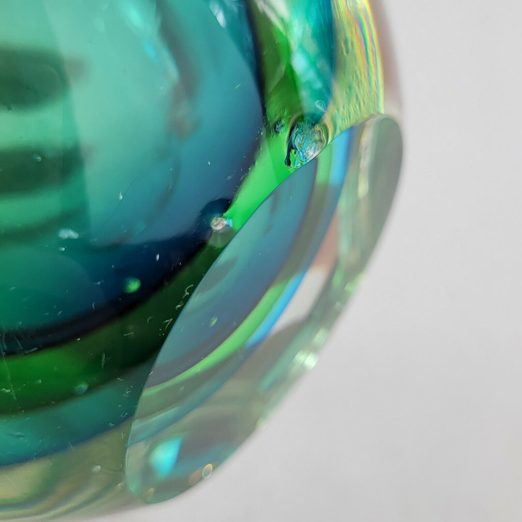 Sommerso Glass Perfume Bottle Luigi Onesto Murano Italy over 6"