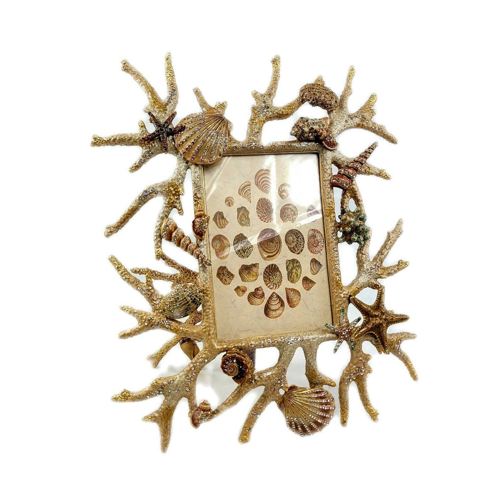 Large Jay Strongwater Grotto Coral Reef Frame Jasper White Washed Original Tag