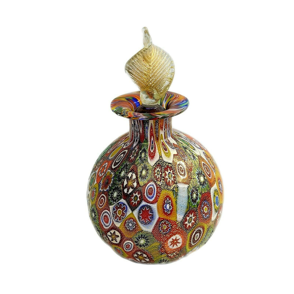Murano Art Glass Millefiori Perfume Bottle, c.1960 Gold Flecks