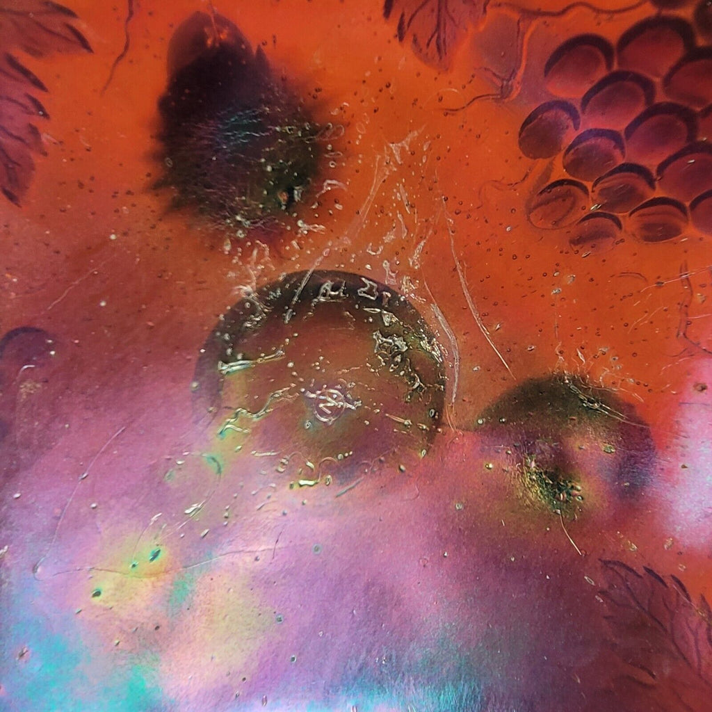 Antique Northwood Carnival Glass Grape and Cable Fruit Bowl