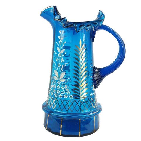 Antique Bohemian Moser Style Art Glass Pitcher
