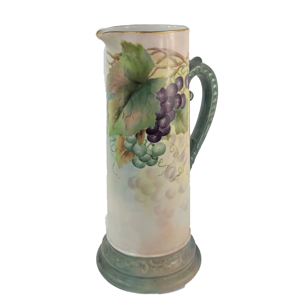 Antique Delinieres D & C Limoges Porcelain Tankard With Grapes