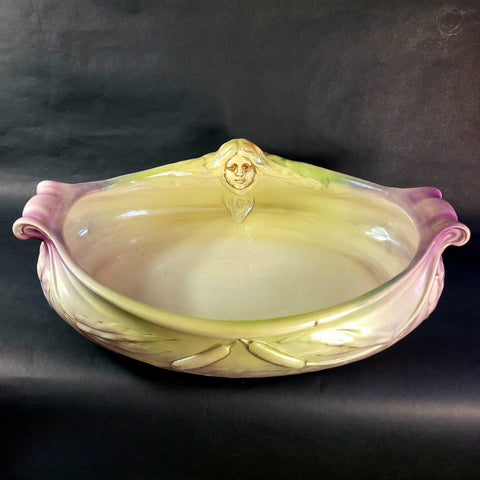 Antique Franz Anton Mehlem Royal Bonn Wash Basin With Face Rare