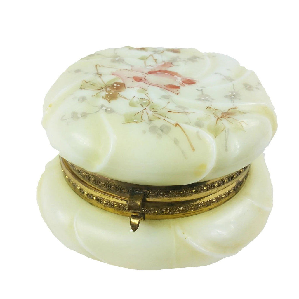 Antique Glass Wave Crest CF Monroe Trinket Jewelry Box