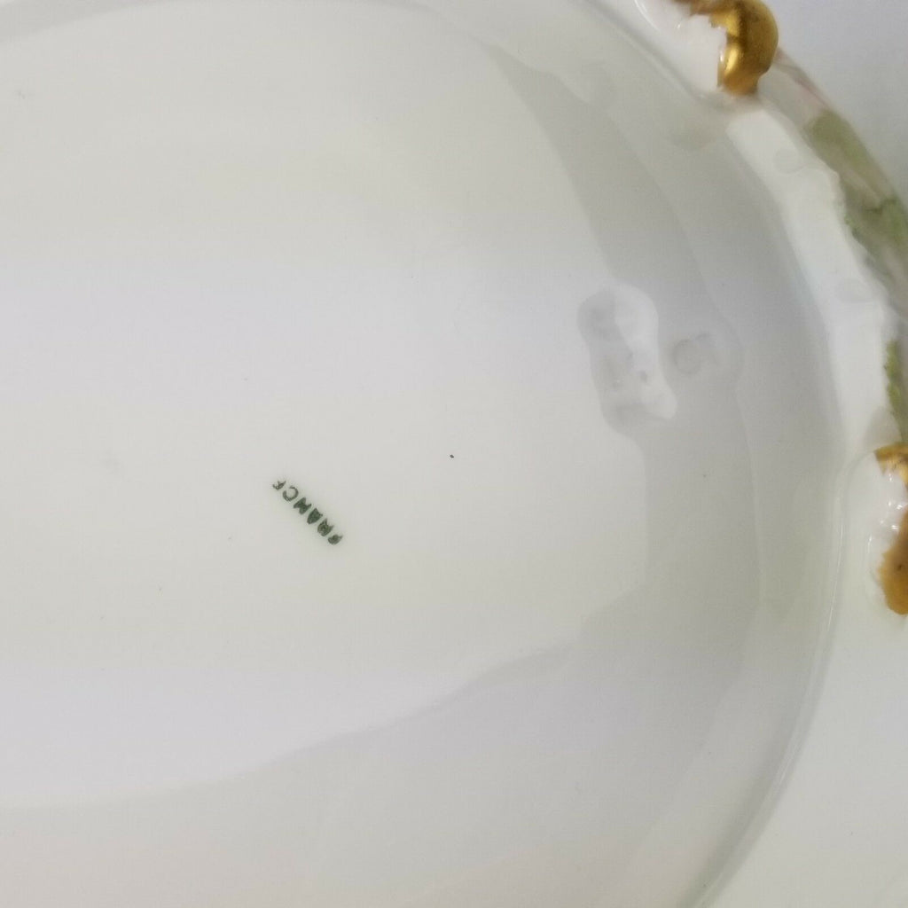 Antique Jean Pouyat Limoges Porcelain Charger Plate and Footed Ferner Jardiniere Vase