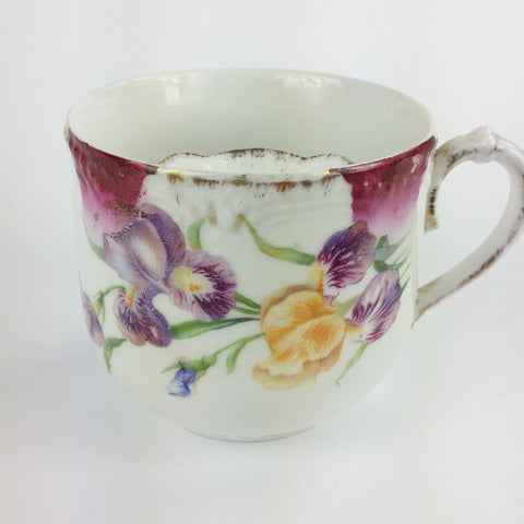 Antique Shaving Or Mustache Mug With Brush Rest