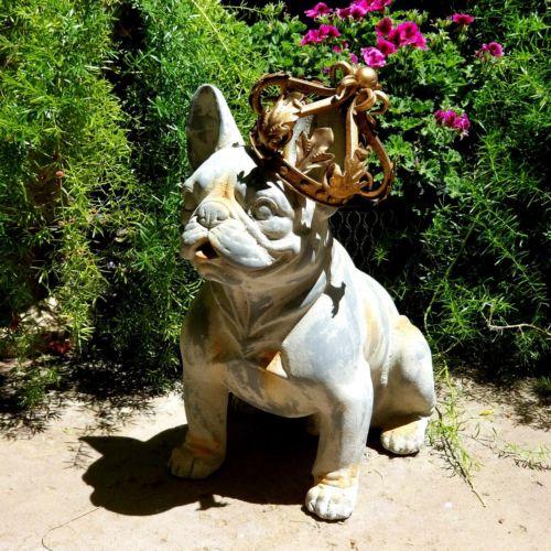 Antique Style Resin French Bull Dog Statue