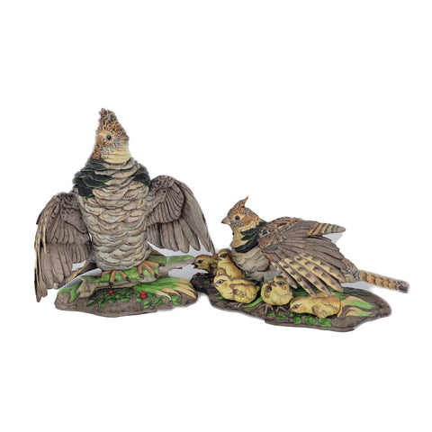 Boehm Porcelain Bird Sculpture Ruffed Grouse Limited Edition Set