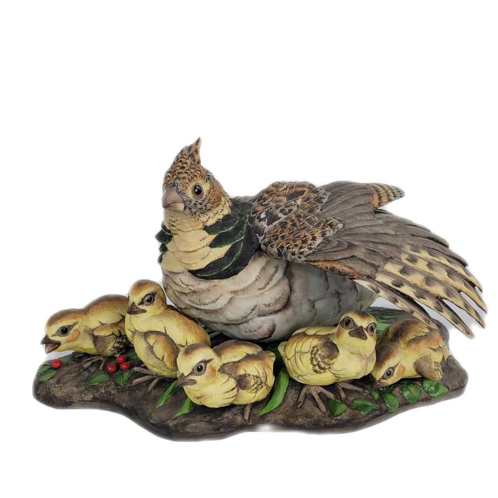 Boehm Porcelain Bird Sculpture Ruffed Grouse Limited Edition Set