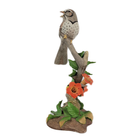 Boehm Porcelain Song Sparrow With Trumpet Vine 400-59