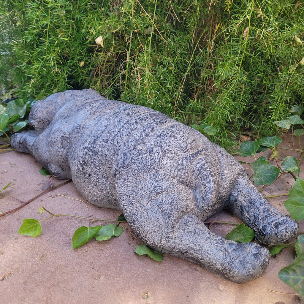 Bulldog Sleeping Garden Decor Dog Statue Figurine