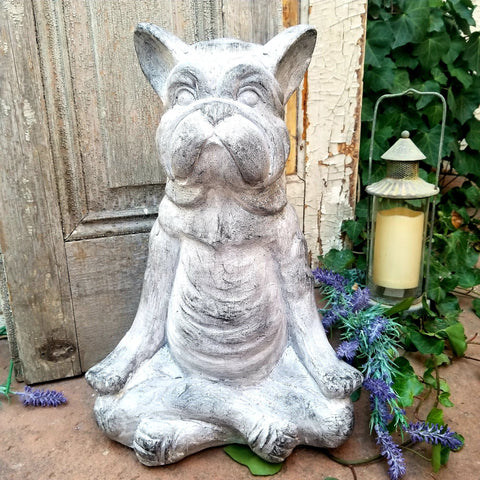 Bulldog Yoga Dog Figurine Garden Decor Statue
