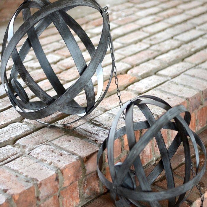 hanging orb sphere garden planter Orb Hanging Metal Strap Garden Cages Set of 3