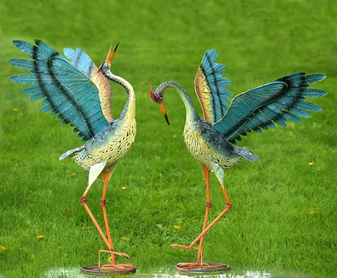 Dancing Iron Cranes Set of 2