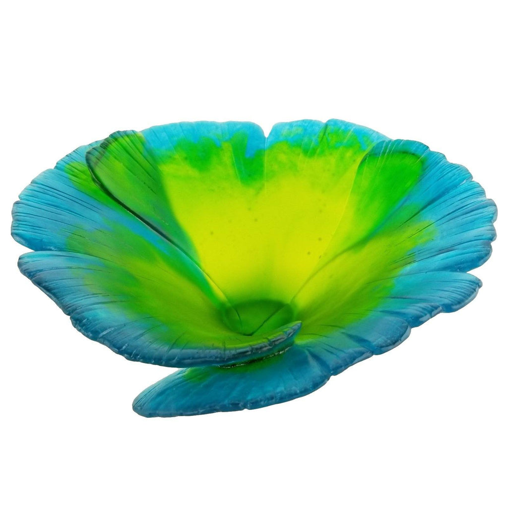 Daum France Crystal Ginkgo Centerpiece Bowl