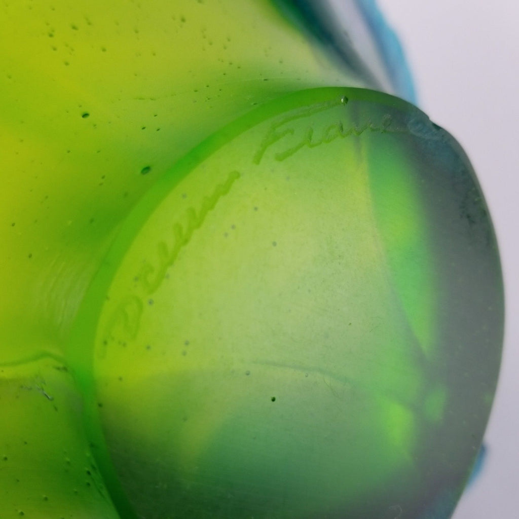 Daum France Crystal Ginkgo Centerpiece Bowl