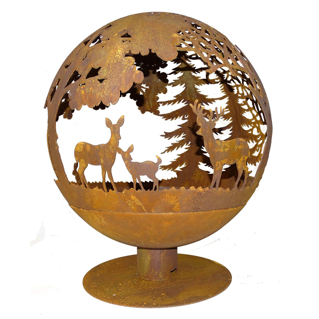 Fire Pit Sphere with Wildlife Small