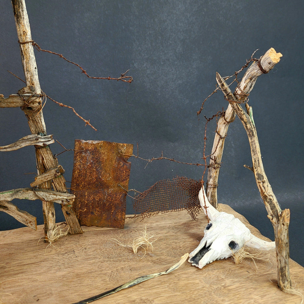 Gene Zesch "This Ranch Has Made Me What I Am" Wood Sculpture