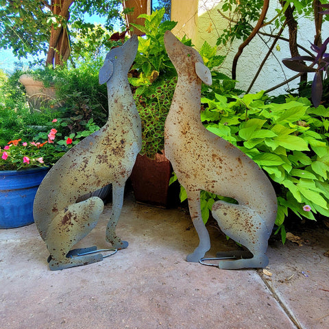 Greyhound Sculpture Dog Figurine Silhouette Pair