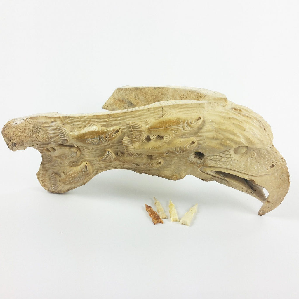 Hand Carved Alaskan Eagle Cribbage Board