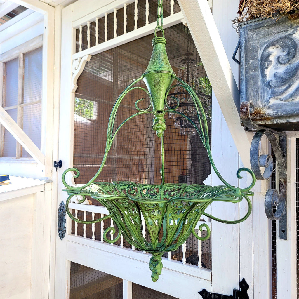 victorian parasol hanging planter Hanging Wrought Iron Flower Planter Basket