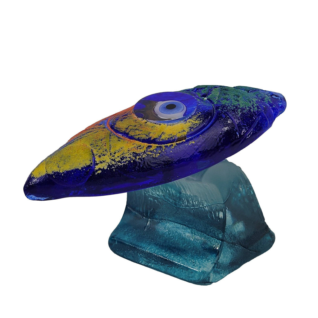 Kosta Boda Kjell Engman Art Glass Surfboard On Wave Sculpture