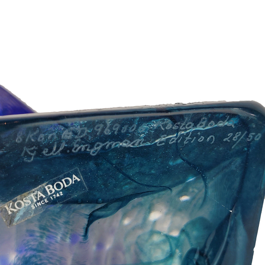 Kosta Boda Kjell Engman Art Glass Surfboard On Wave Sculpture