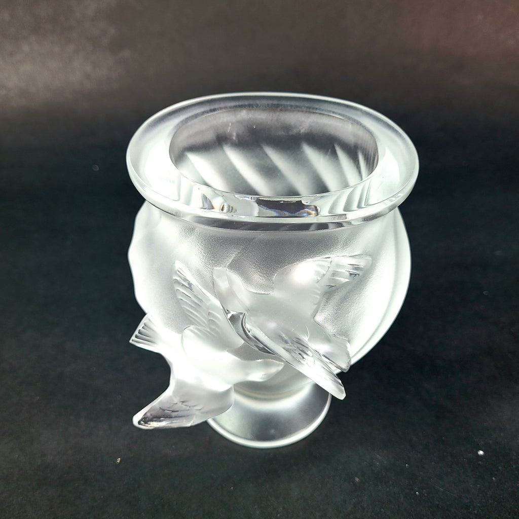 Lalique France Crystal Glass Rosine Vase