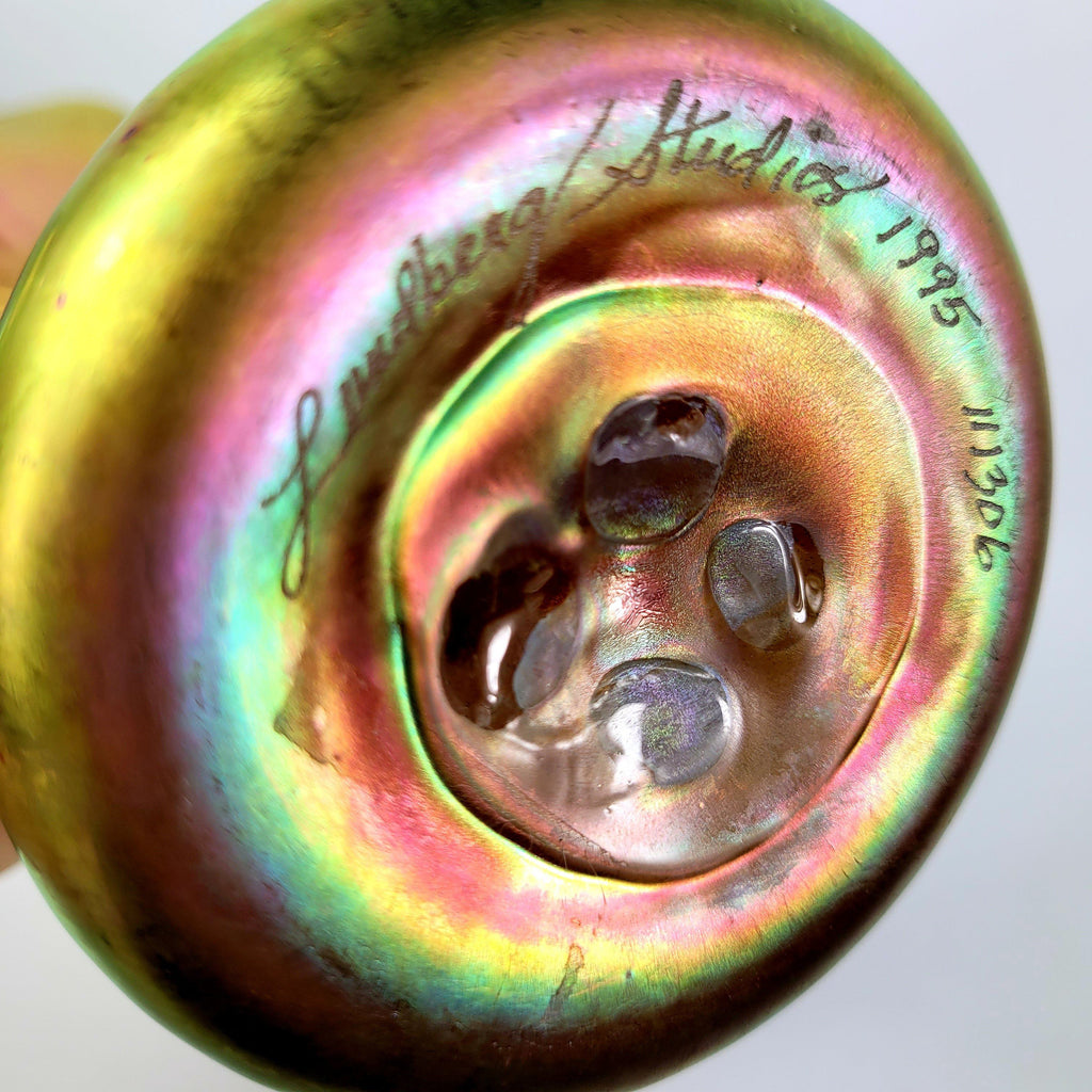 Lundberg Studios Art Glass Jack In The Pulpit Vase