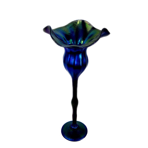Lundberg Studios Aurene Floriform Art Glass Footed Vase