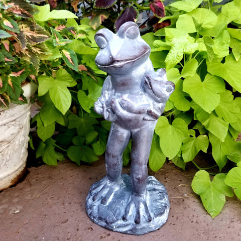 Magnesium Garden Decor Frog Mother With Baby Figurine Statue