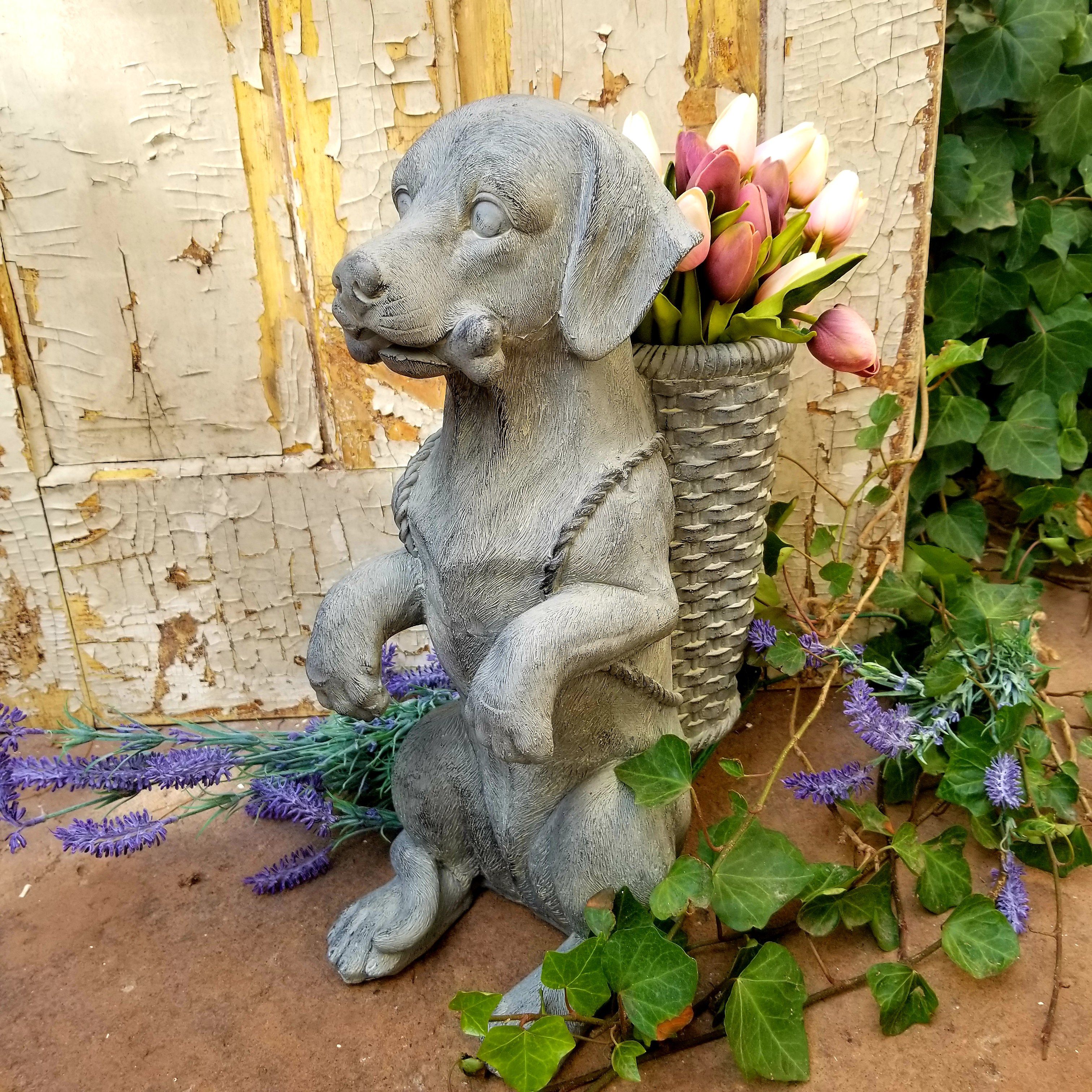 dog pot planter Magnesium Labrador Retriever Dog Figurine Garden Planter Statue